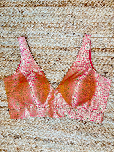 Peach brocade blouse