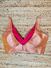 Peach brocade blouse