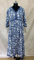 Pure cotton dress with handblock print
