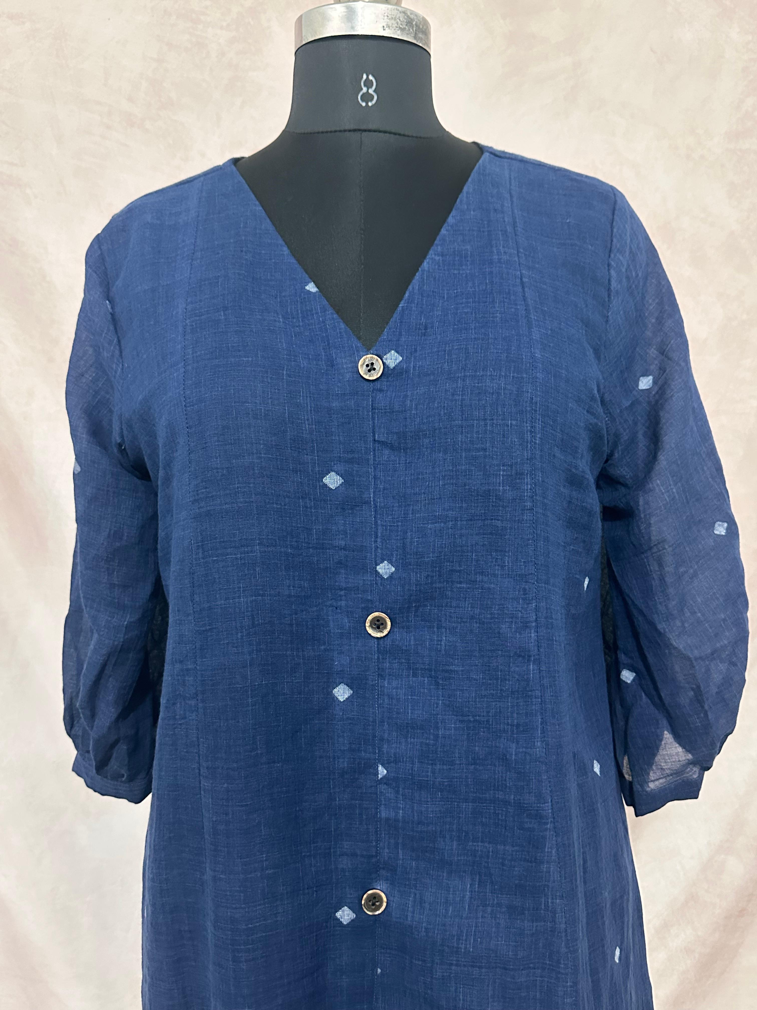 Handloom jamdani cotton dress