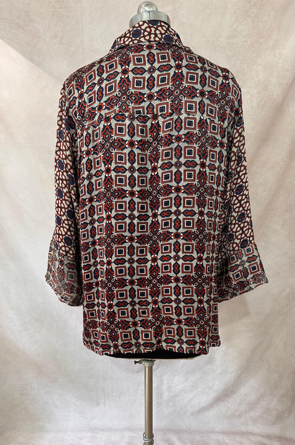 Pure Modal silk shirt with hand block print