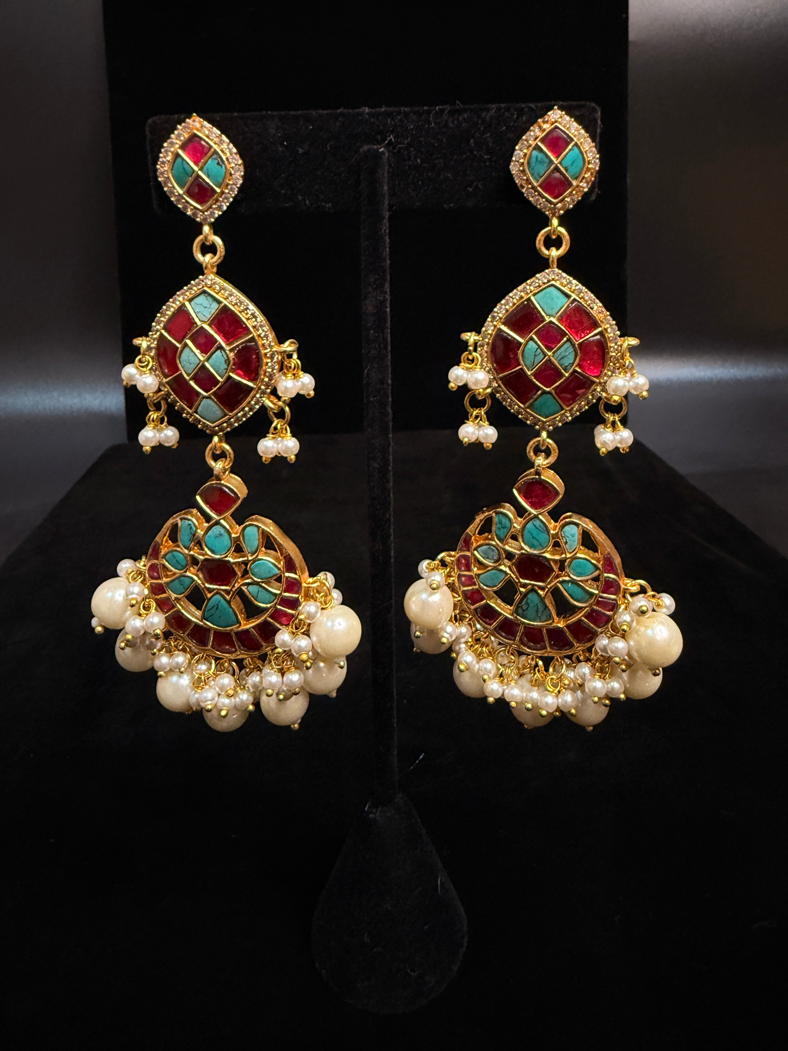 Designer kundan long earring