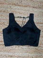 Black sleeveless blouse