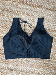 Black sleeveless blouse