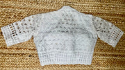 White cutwork blouse