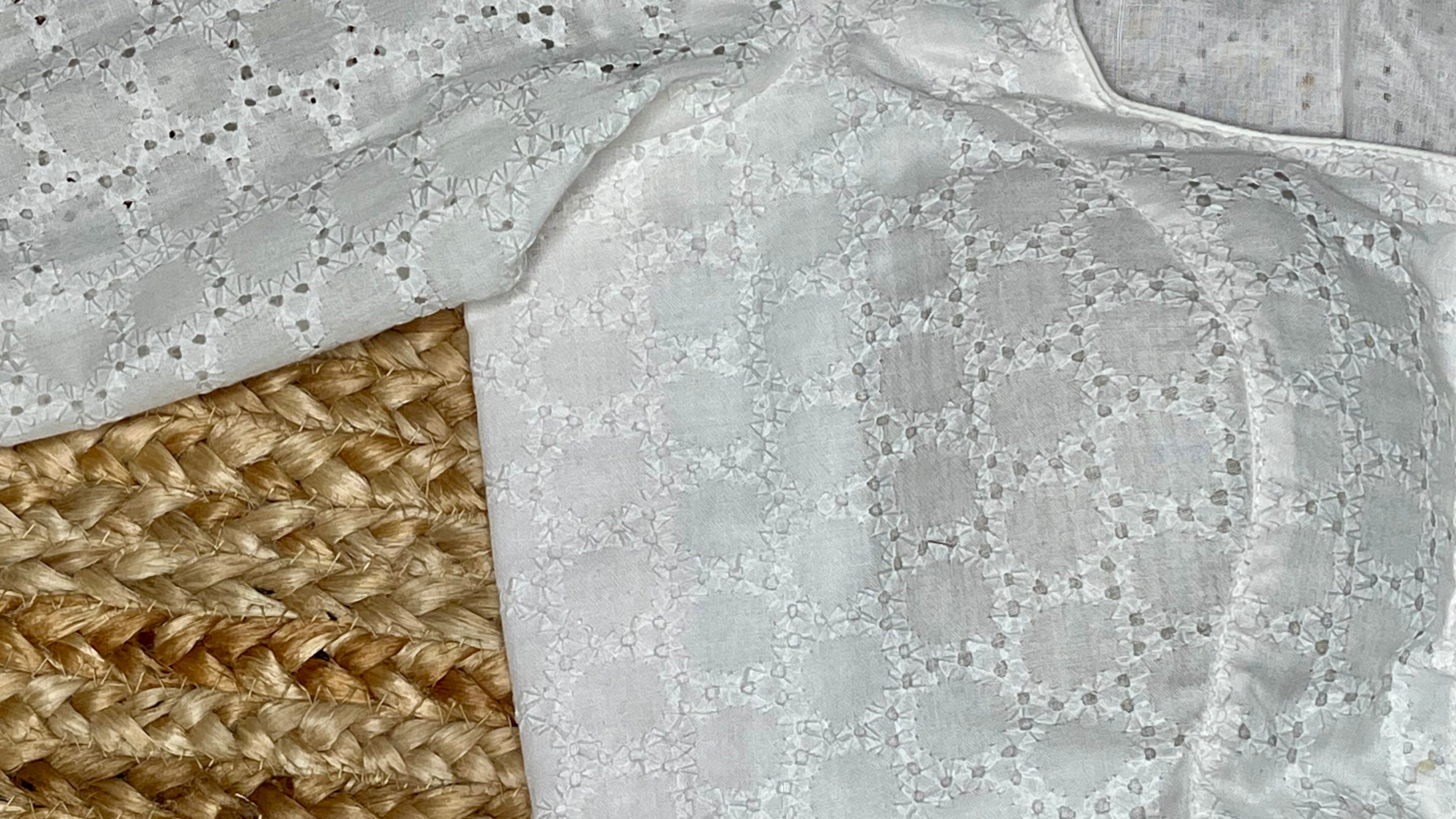White cutwork blouse