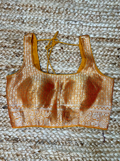 Orange brocade blouse