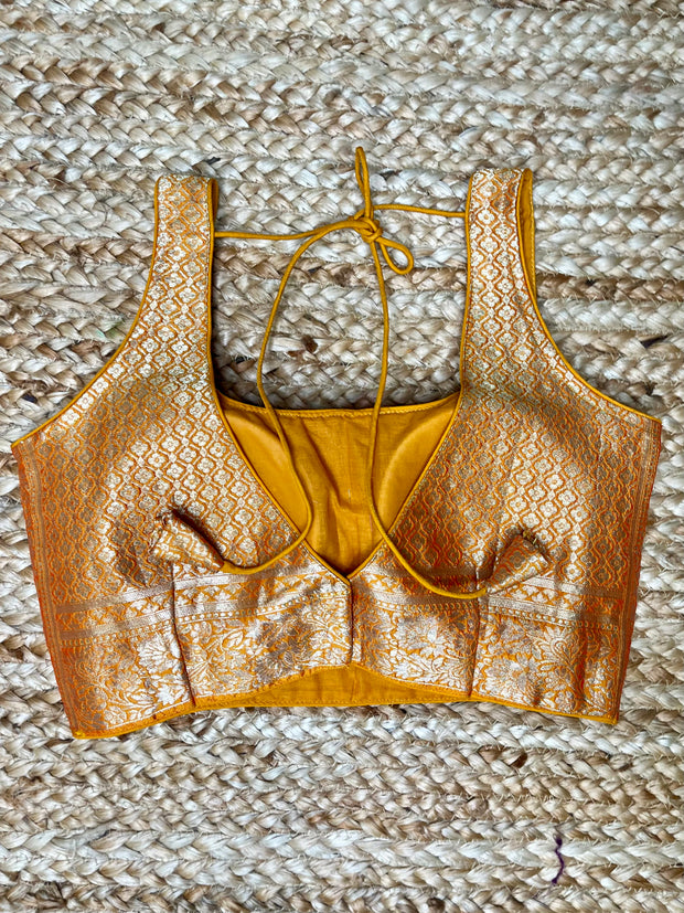 Orange brocade blouse