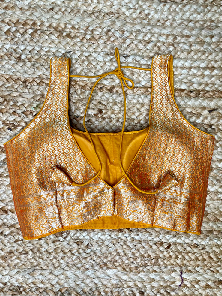 Orange brocade blouse
