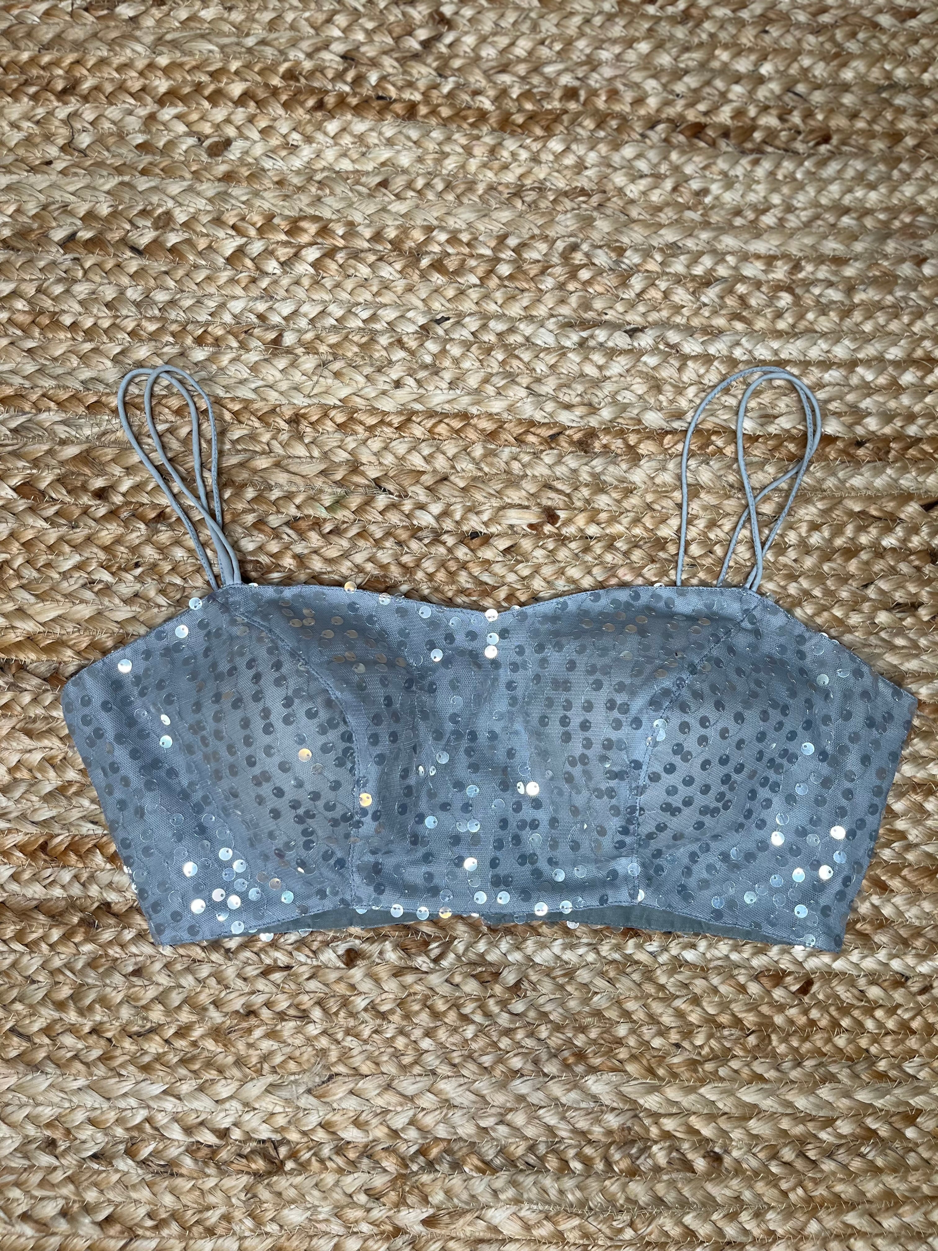Grey sequins blouse