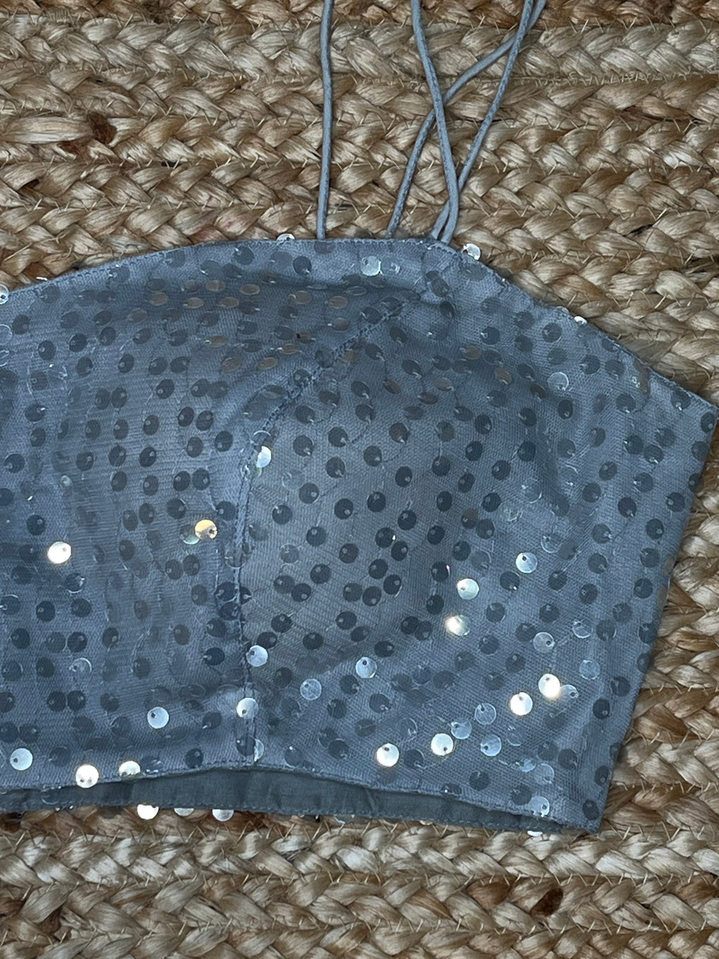 Grey sequins blouse