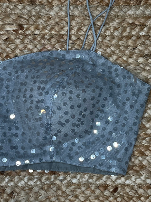 Grey sequins blouse