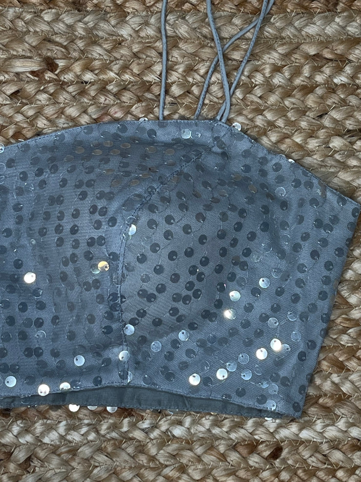 Grey sequins blouse