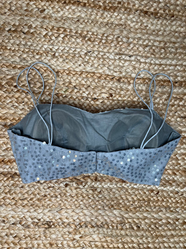 Grey sequins blouse