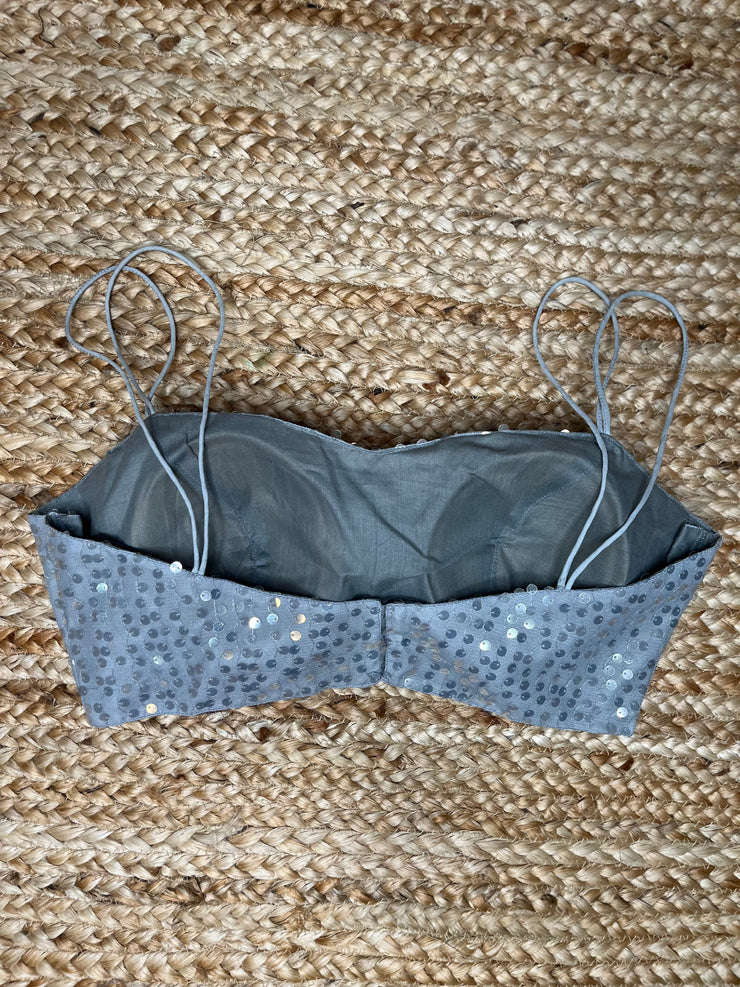 Grey sequins blouse