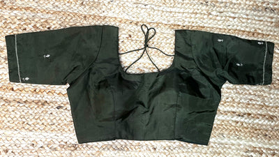Olive green blouse with hand work