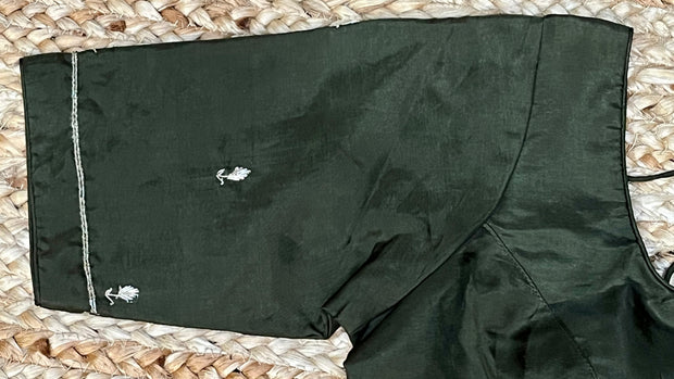 Olive green blouse with hand work