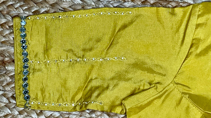 Yellow blouse with hand work