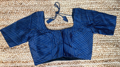 Navy blue modal silk blouse
