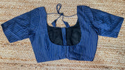 Navy blue modal silk blouse
