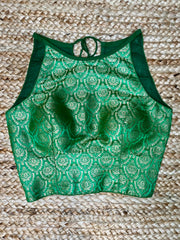 Green brocade blouse