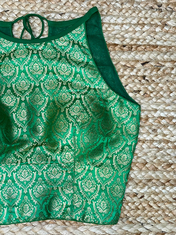 Green brocade blouse