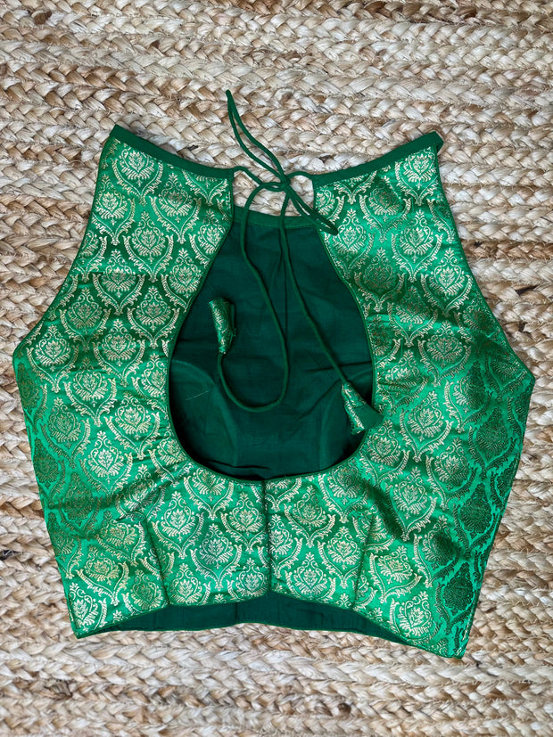 Green brocade blouse