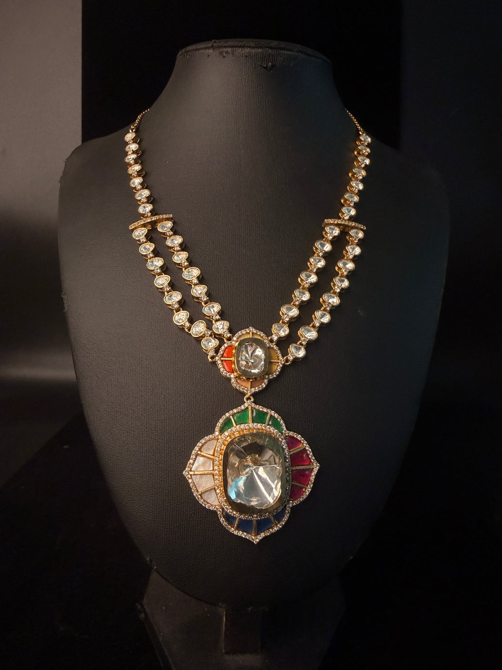 hand made Jadau and kundan necklace with earring