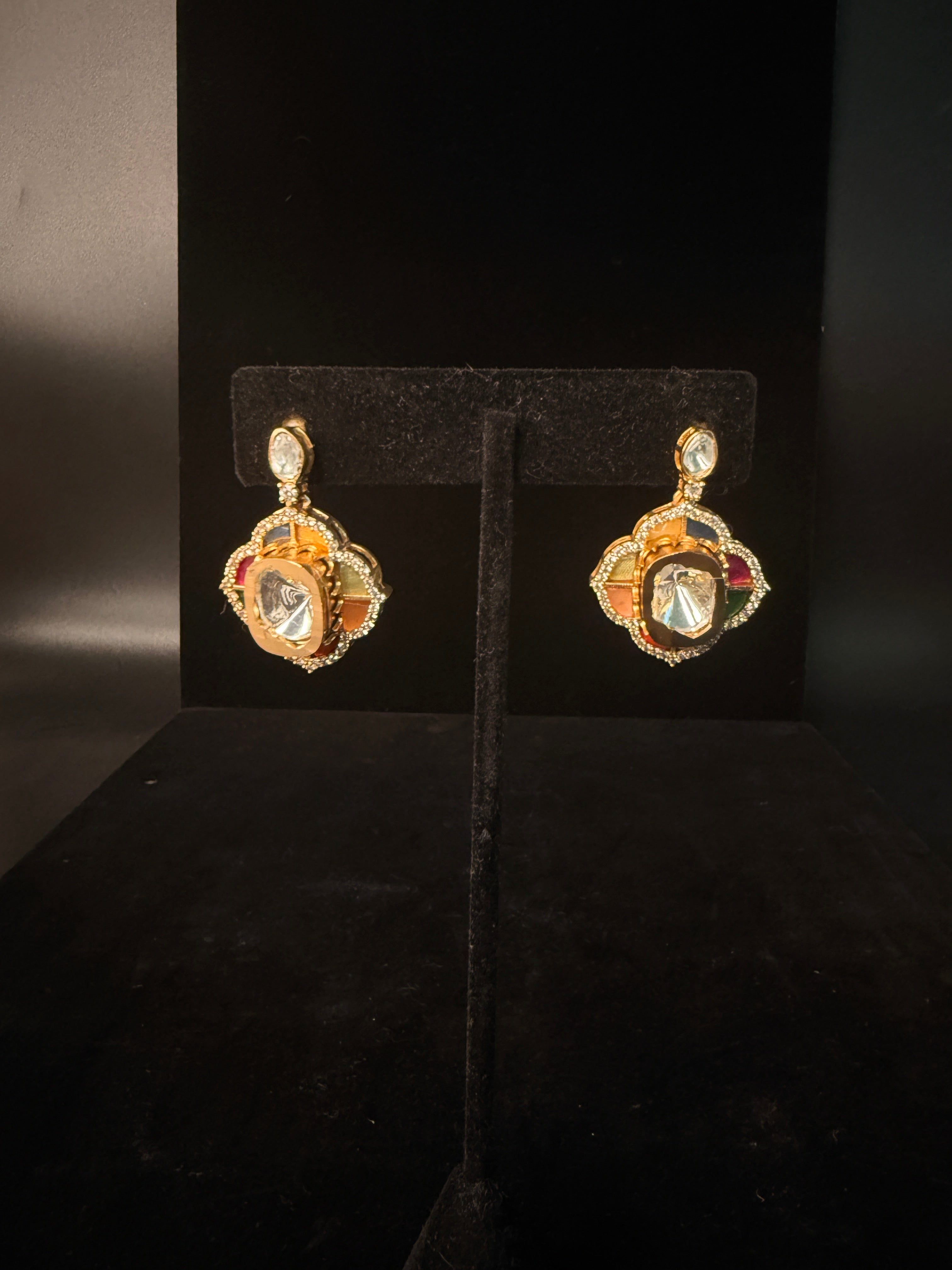 hand made Jadau and kundan necklace with earring