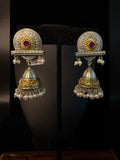 Dual tone jumka with pink stone