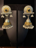 Dual tone jumka with Black stone