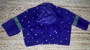 Purple blouse with kalamkari and kanta patch work