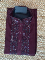 Maroon kurta with emroidery