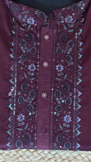 Maroon kurta with emroidery