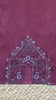 Maroon kurta with emroidery
