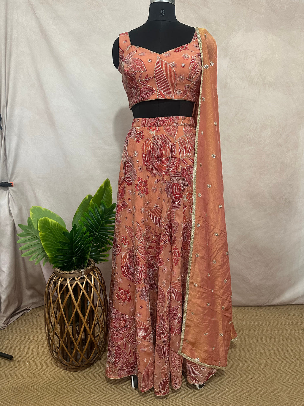 Peach lehanga