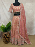 Rose gold banarsi designer lehanga