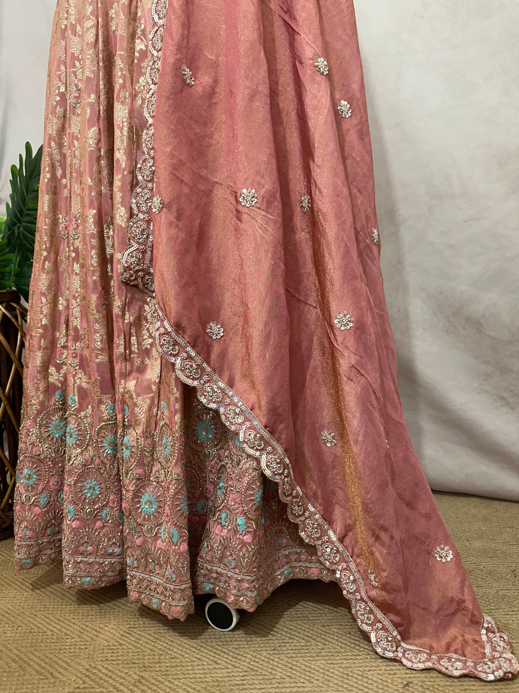Rose gold banarsi designer lehanga