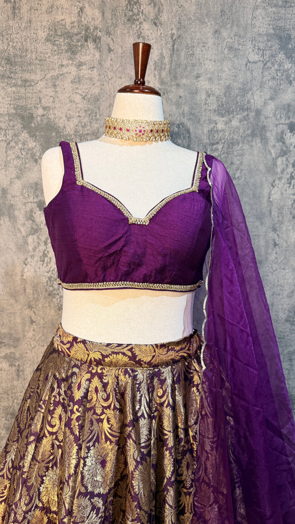 Purple banasri lehanga