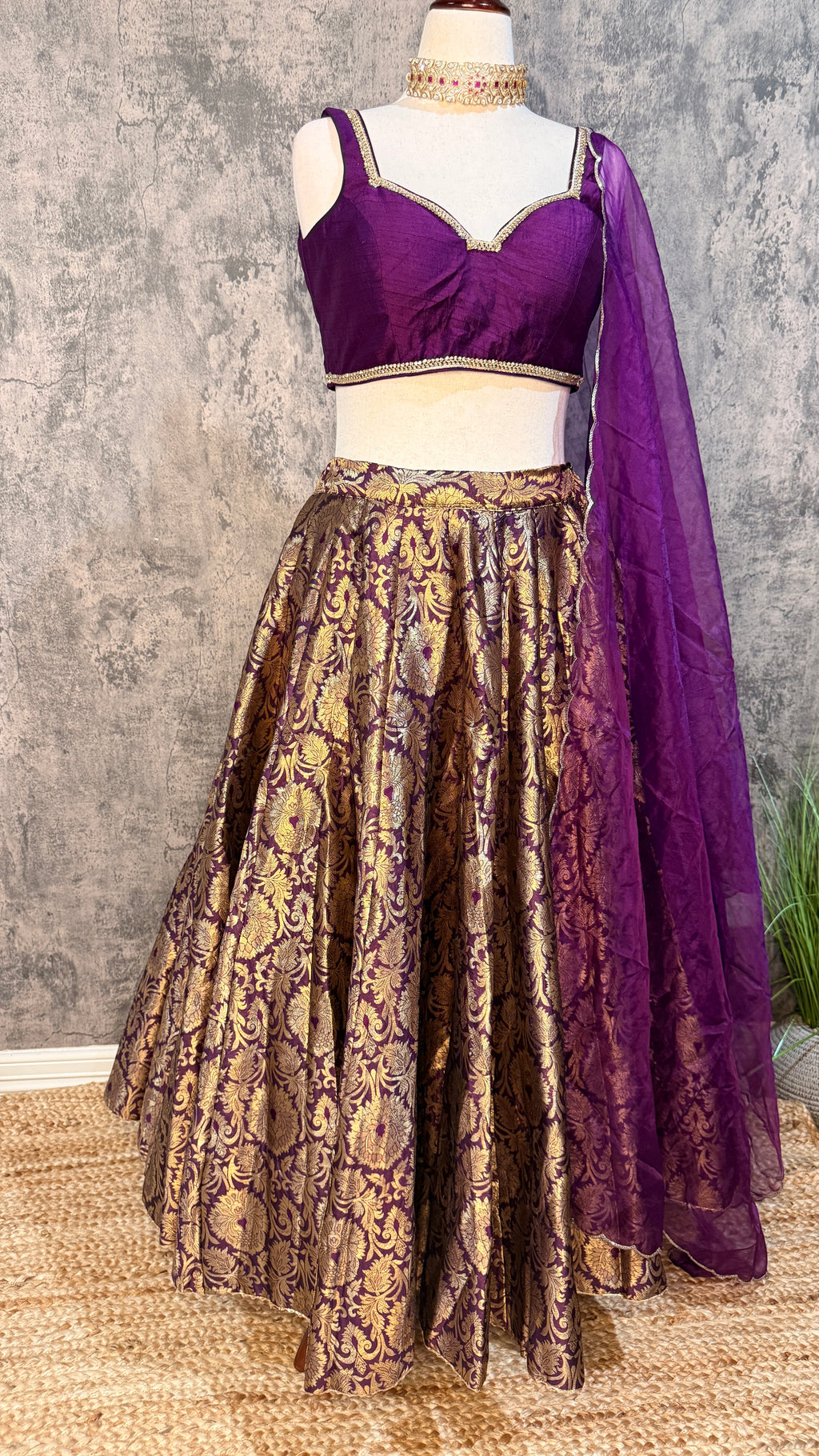 Purple banasri lehanga