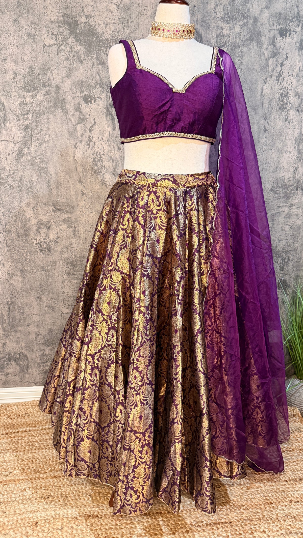 Purple banasri lehanga