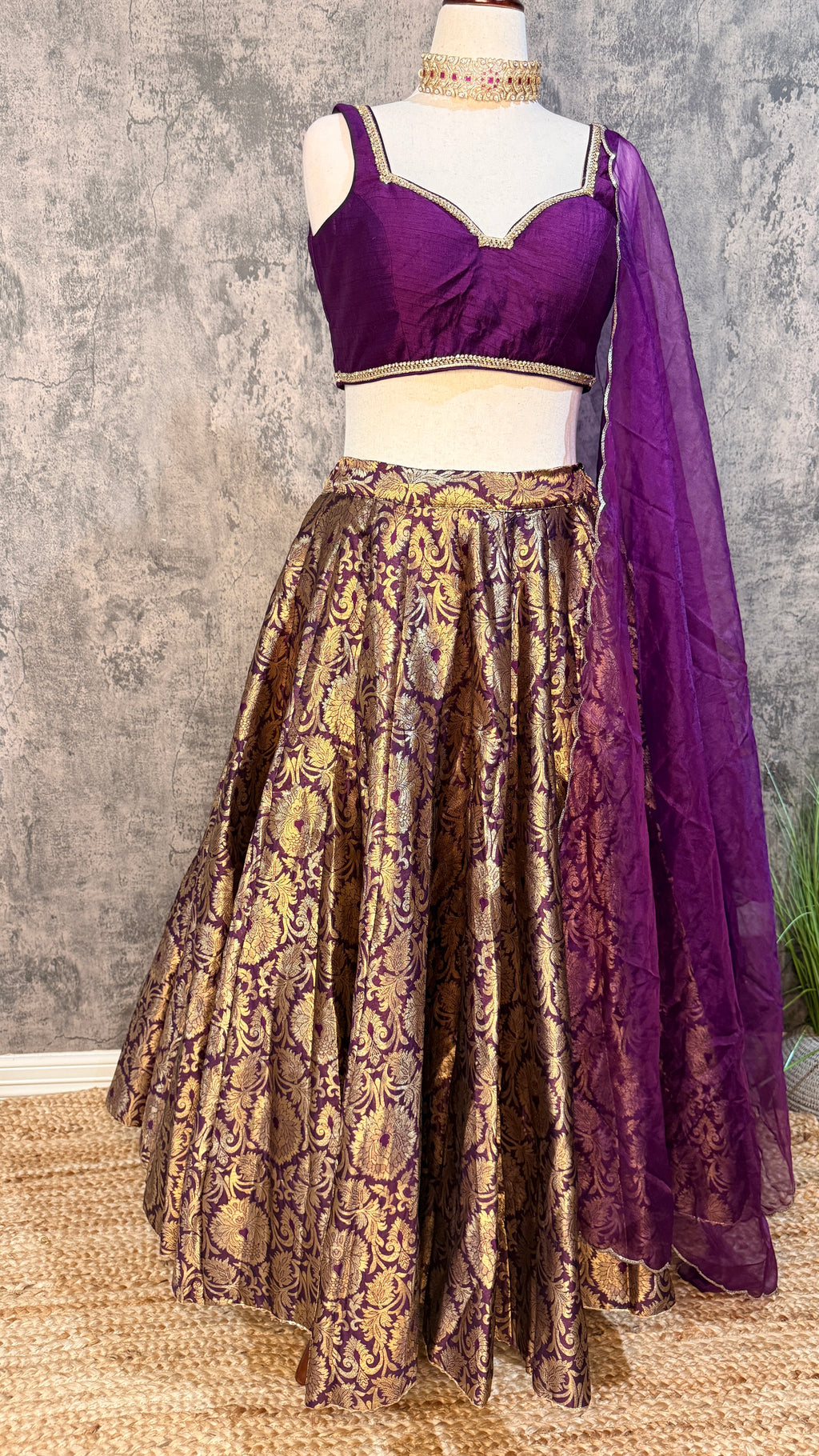 Purple banasri lehanga