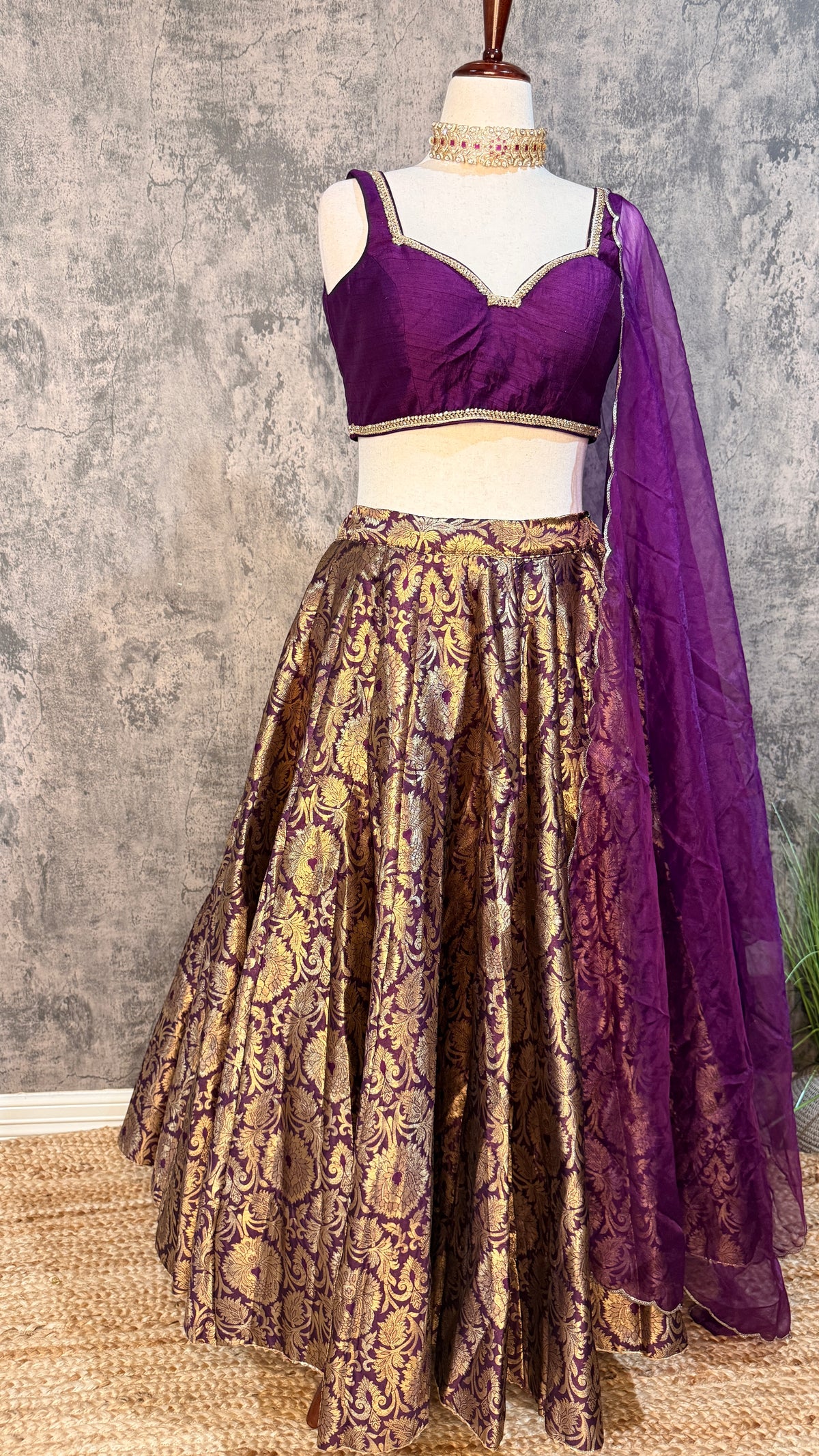Purple banasri lehanga