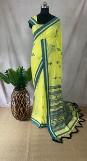 Yellow bhujodi saree with BP