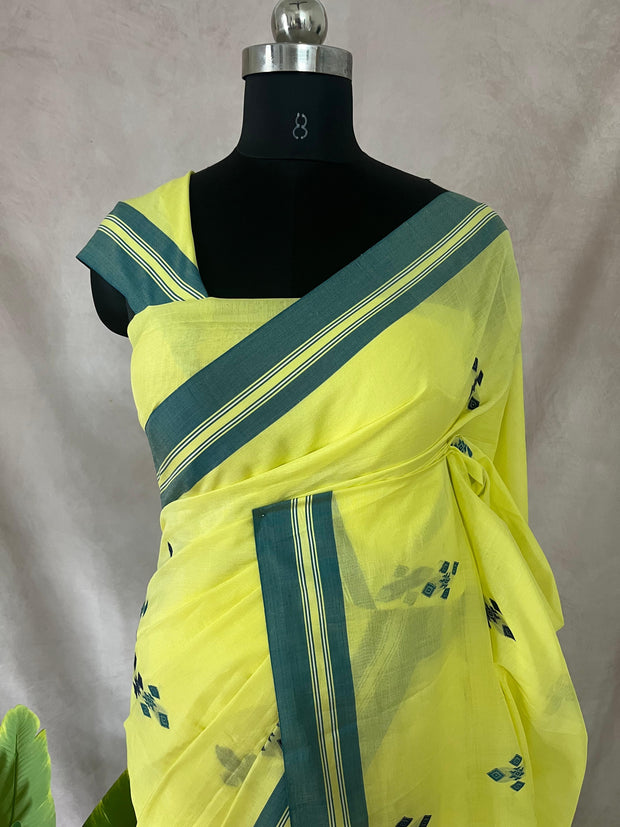 Yellow bhujodi saree with BP