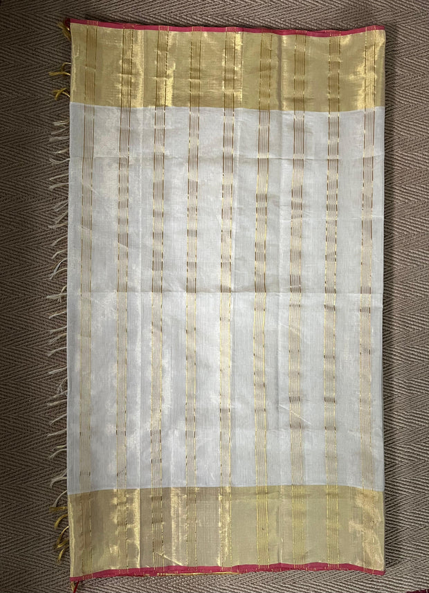 Handloom kerela saree with stitiched blouse