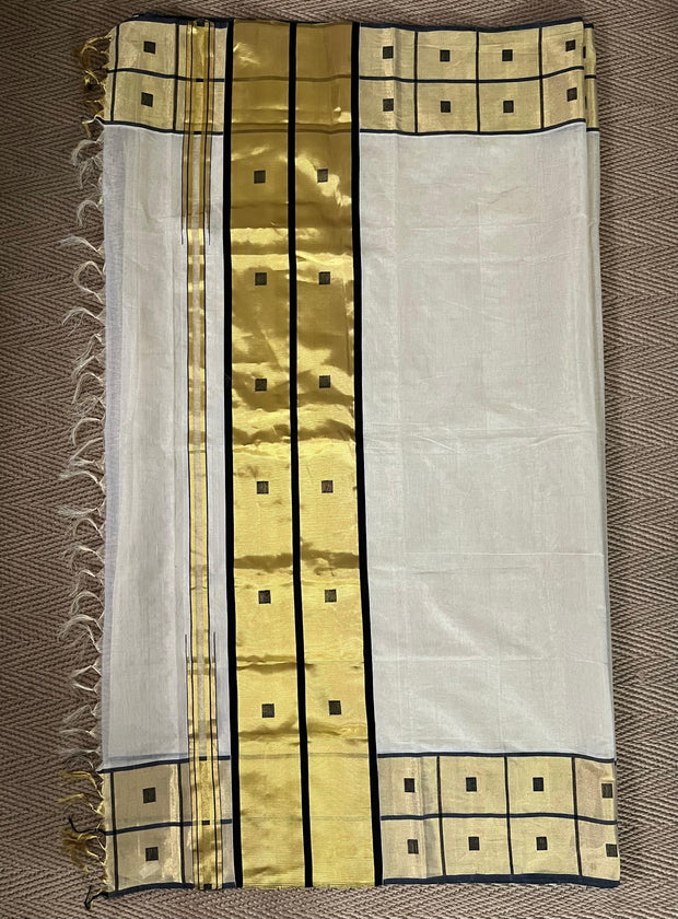 Handloom kerela saree with stitiched blouse