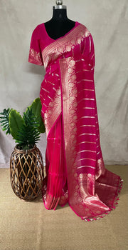 Pure Organza silk saree with stitched blouse