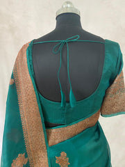 Pure Munga silk designer weave (single Motif) saree with stitched blouse