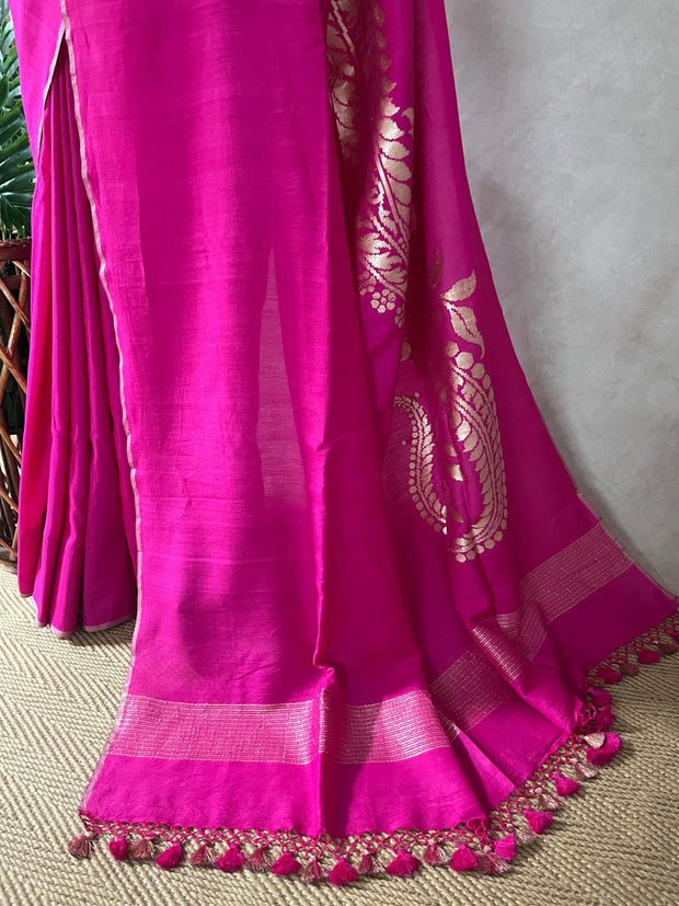 Pure Munga silk designer weave (single Motif) saree with stitched blouse